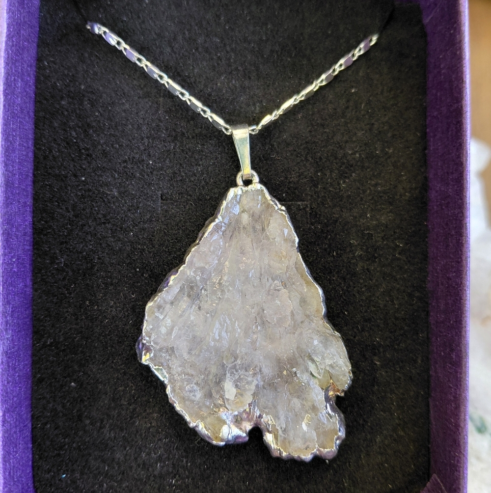 Raw Amethyst Pendant Necklace